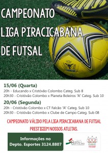 cartaz site Campeonato liga piracicabana de futsal